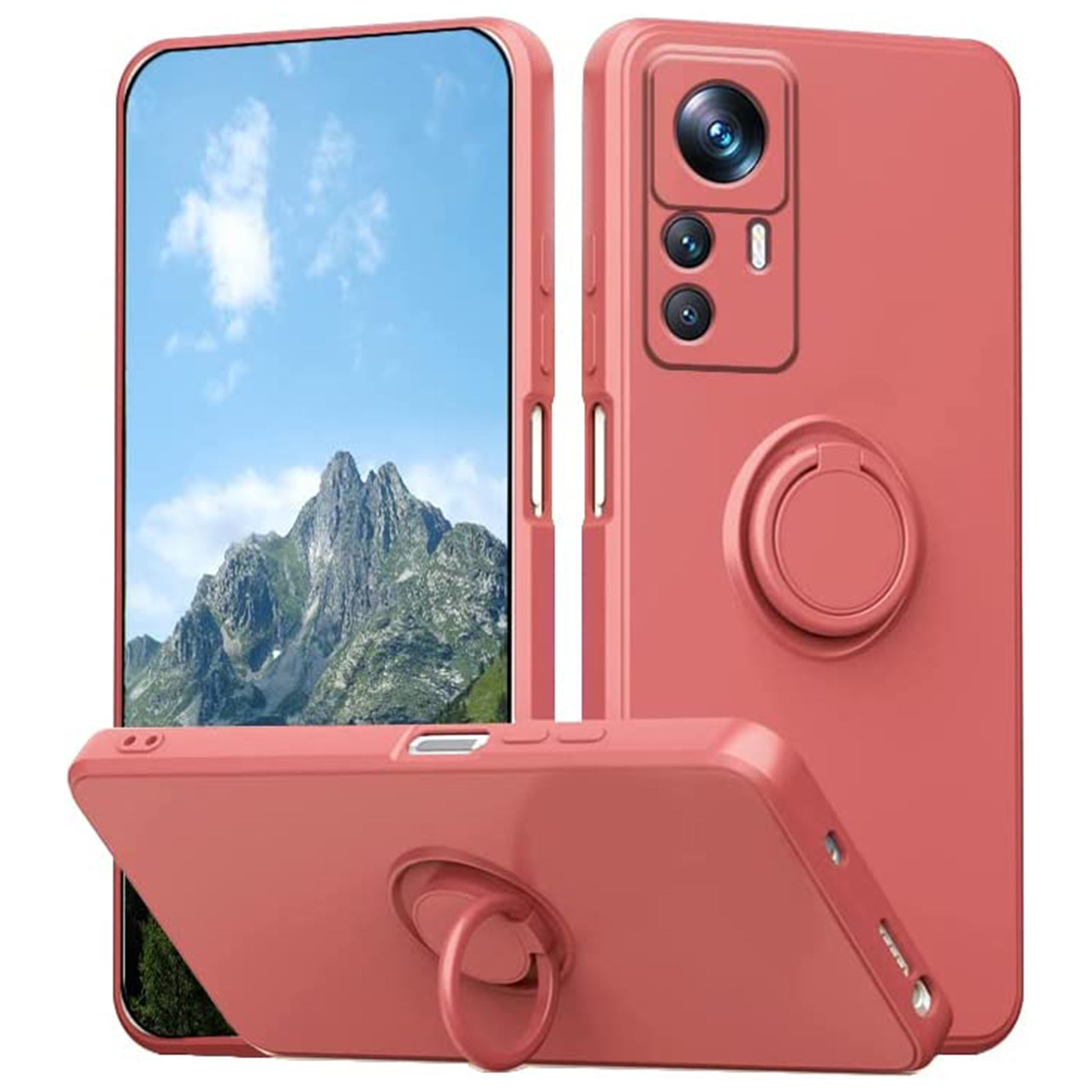 For Xiaomi 12T 5G Redmi K50 Ultra 5G Ring Kickstand Liquid Silicone Phone Case Cell Phone Cover with Lanyard For Xiaomi 12T 5G Redmi K50 Ultra 5G Ring Kickstand Liquid Silicone Phone Case Cell Phone Cover with Lanyard
